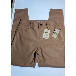 Vegan Faux Leather Pants Kensie jeans sz 4/28 Mid Rise Straight Leg Makeup